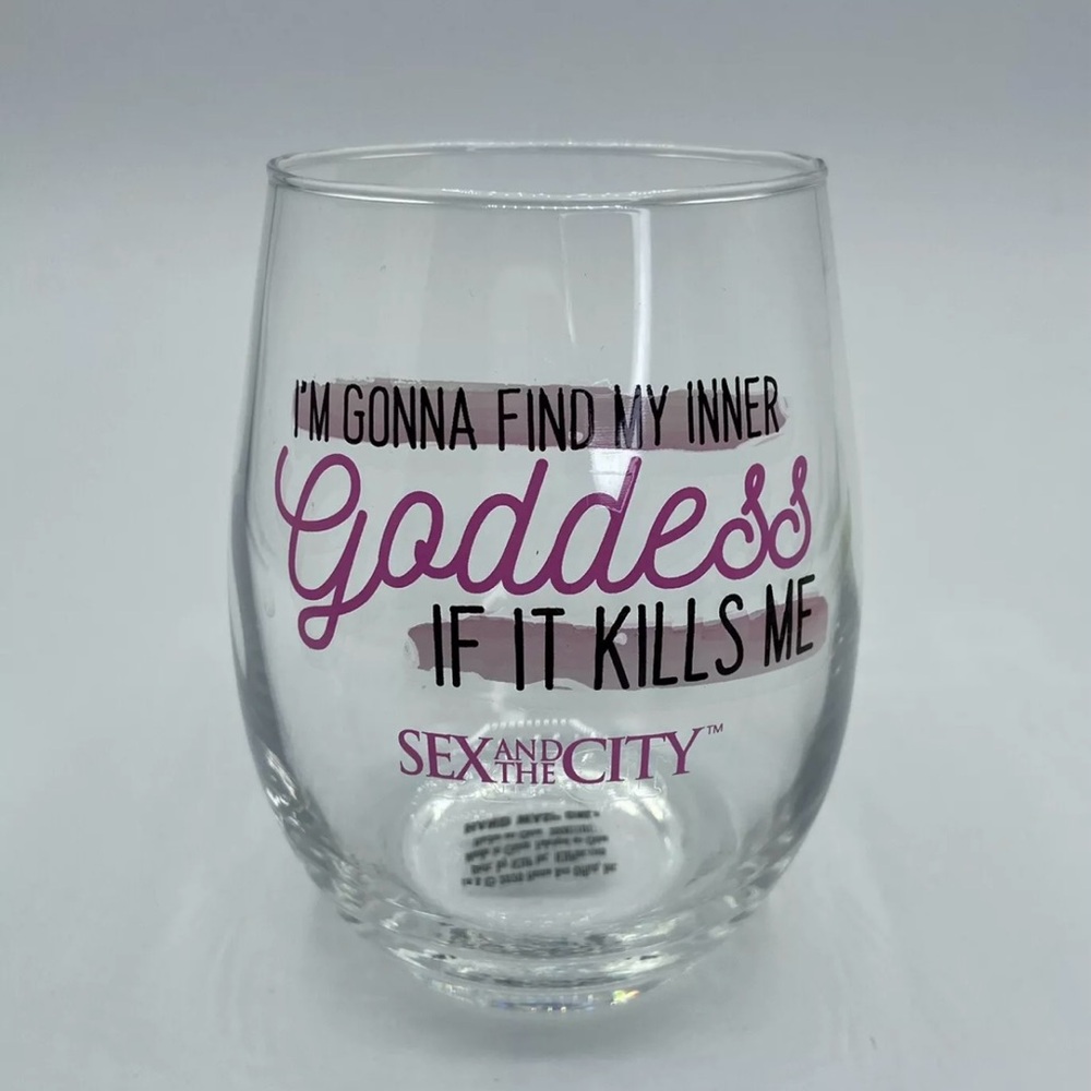 Stemless Wine Glass Sex and The City “Inner Goddess”